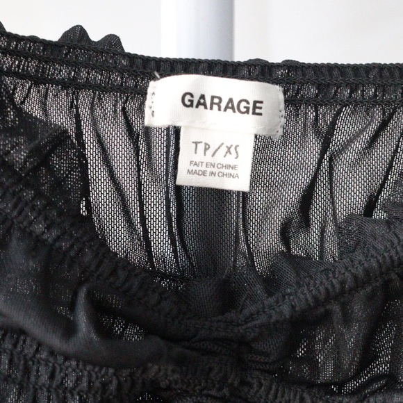 COPY - BLACK SHEER RUCHEED ADJUSTABLE CROP TOP - Picture 3 of 3